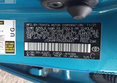 2022 Toyota Prius Prime Limited z USA, uszkodzony, nr VIN JTDKAMFP0N3205647